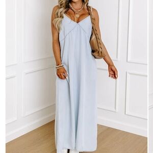 NWT Impressions Chambray Lightweight Maxi Dress